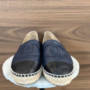 Chanel Navy Eapadrilles with a Cap Toe